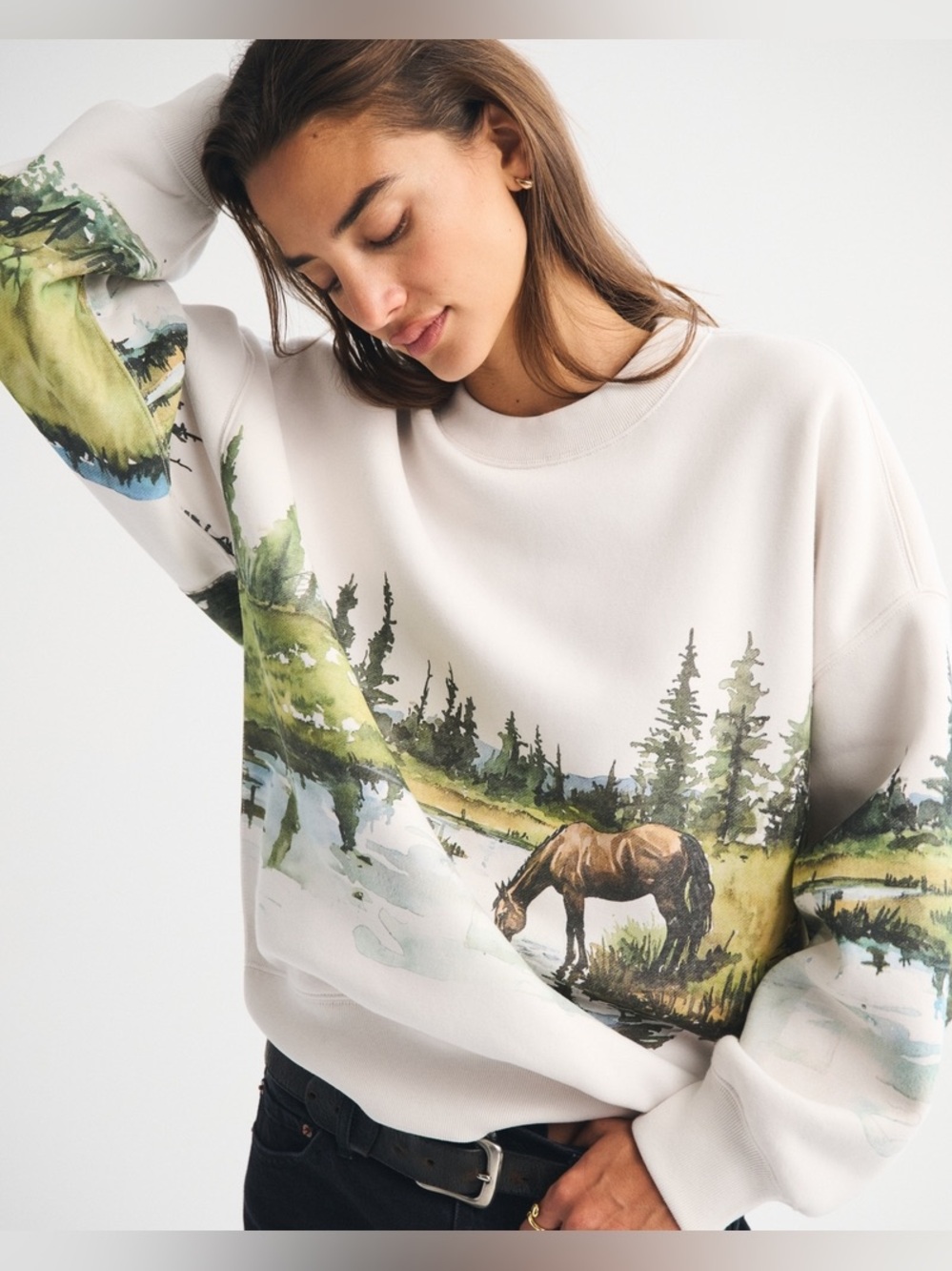 Abercrombie & Fitch Equestrian Sunday Oversized Sweatshirt